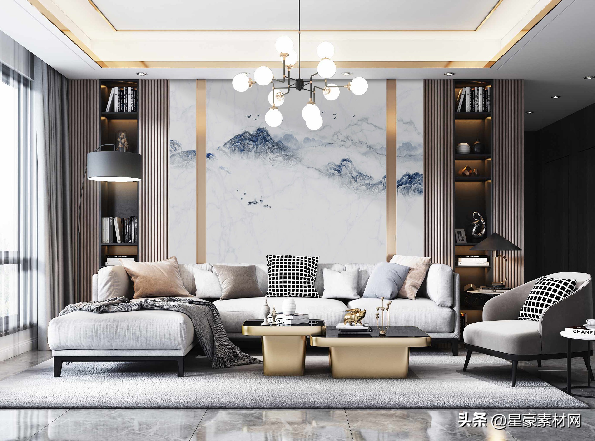 背景墙的颜值顶端，没见过就亏了，2020热门家装统计「星豪素材」