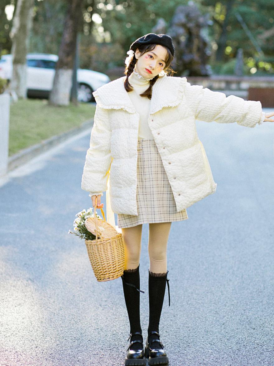 小个子140显高穿搭羽绒服,小个子冬季羽绒服搭配显瘦显高