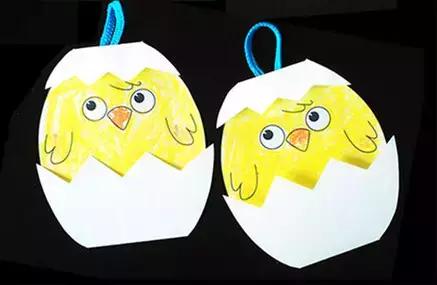 鸡蛋壳手工作品创意幼儿园,碎鸡蛋壳手工粘贴画动物图案