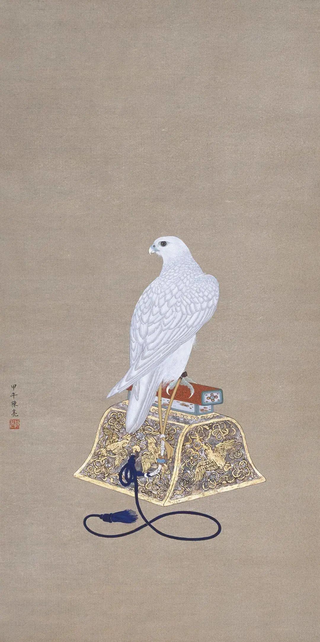 他画的鹰,严谨工致,萧疏威严