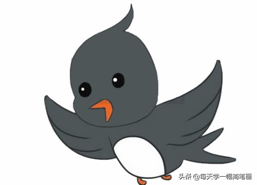 春天树木开花燕子蜜蜂飞来简笔画,简笔画燕子教程幼儿园