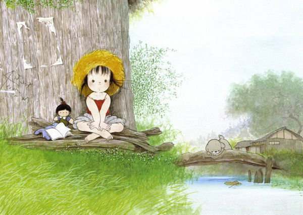日本童趣主题画,儿童绘画日本艺术