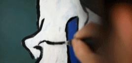 保洁阿姨画黑板报视频,保洁阿姨水平高黑板报画出3d效果