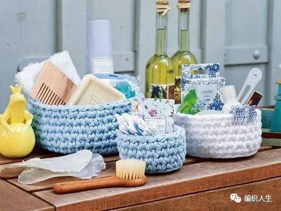 钩针收纳篮编织图解,钩针储物篮的图解