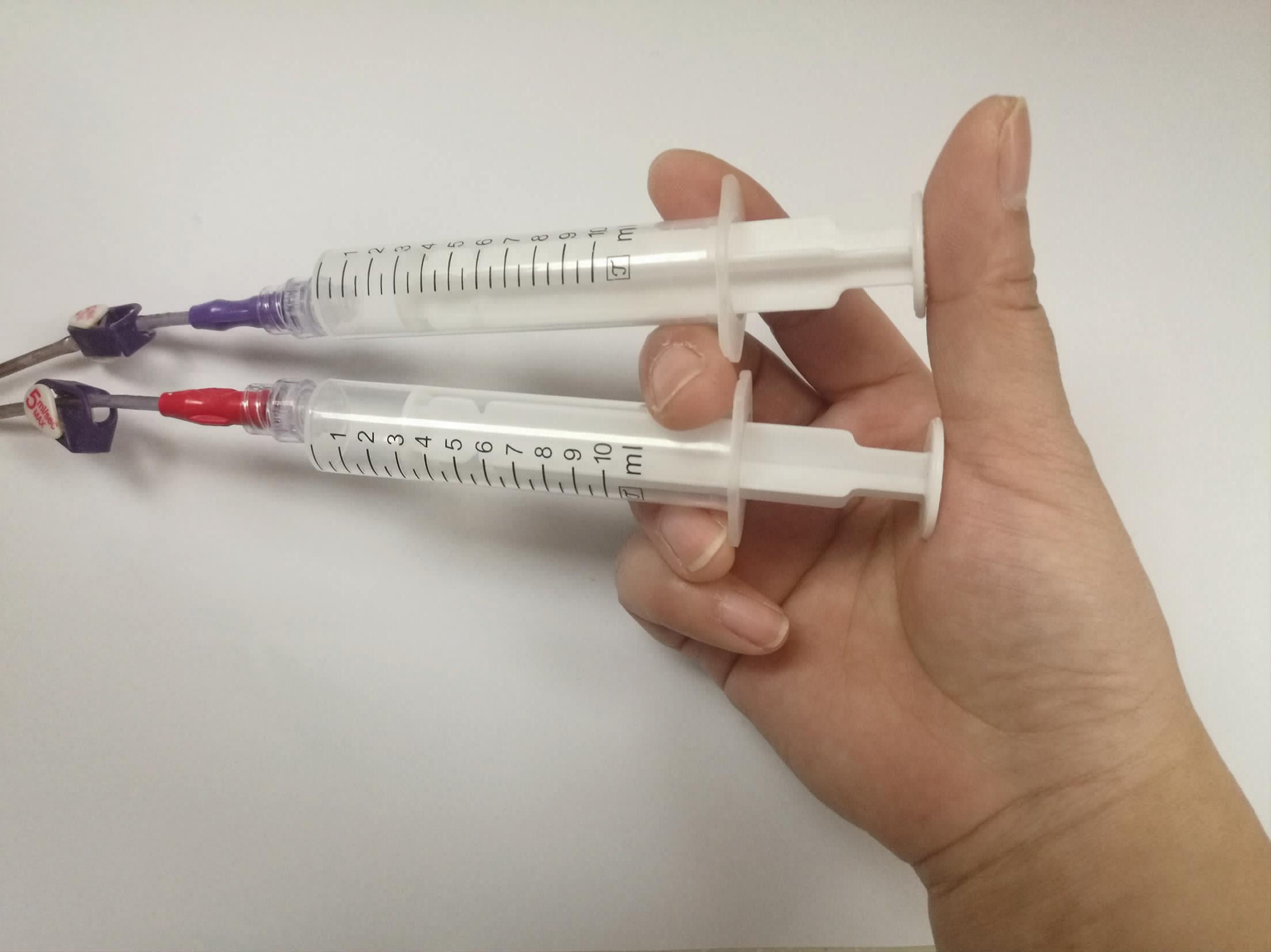 单手双腔封管,单手双管冲管法