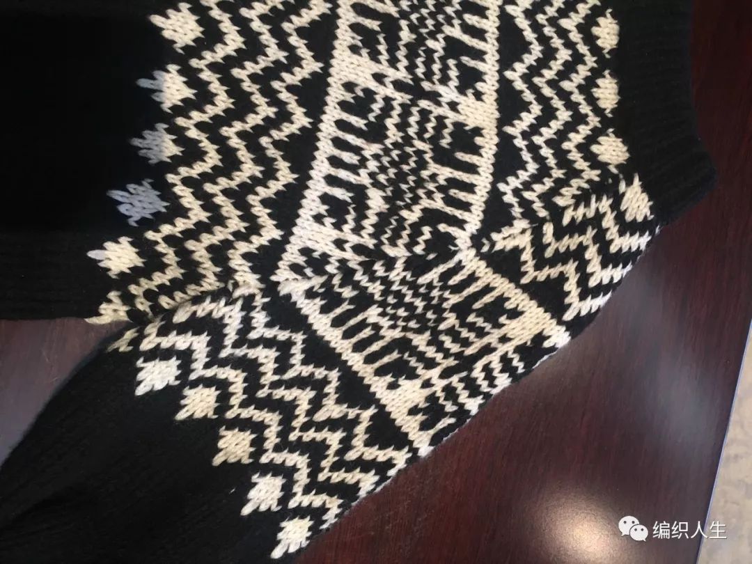 星空黑白提花毛衣编织图解,秋冬针织提花打底衫黑白