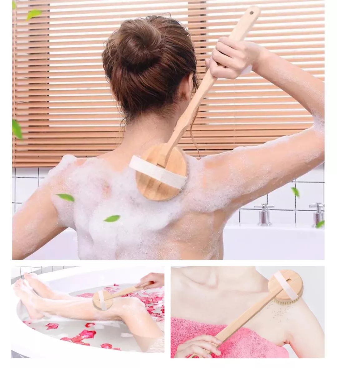 搓背再也不求人！风靡日本的弧形浴刷，轻轻一搓出污垢