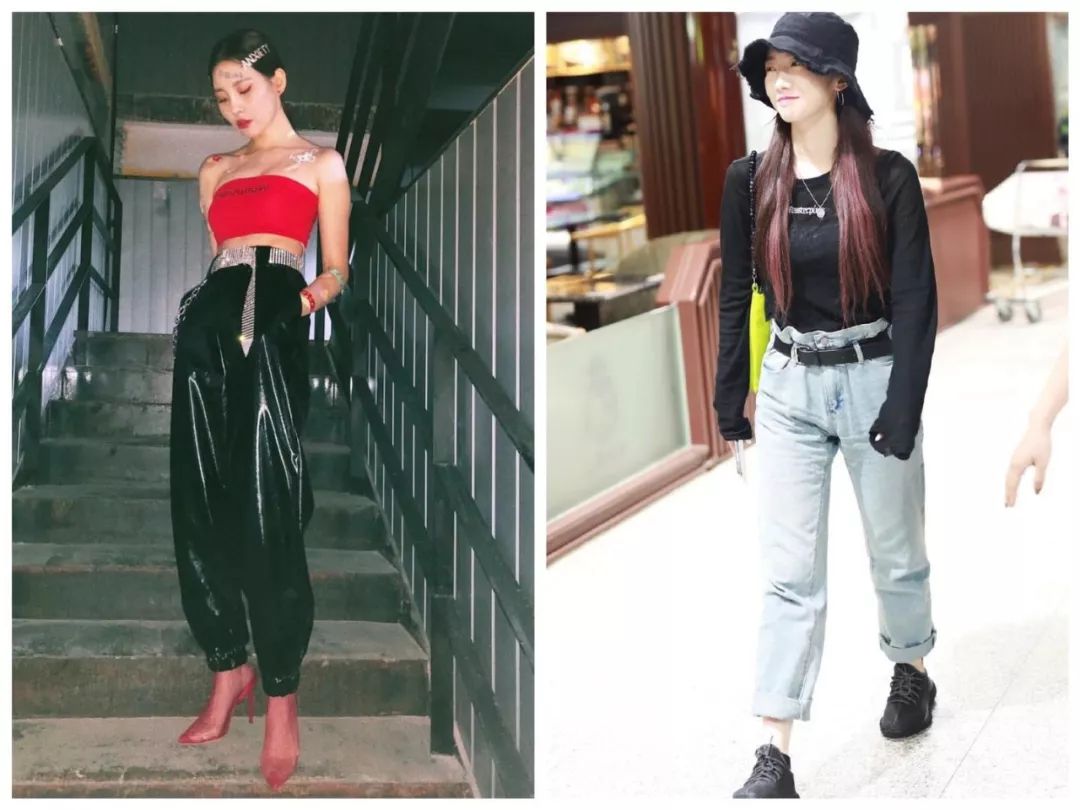 杨幂泫雅风,泫雅机场黑西服穿搭