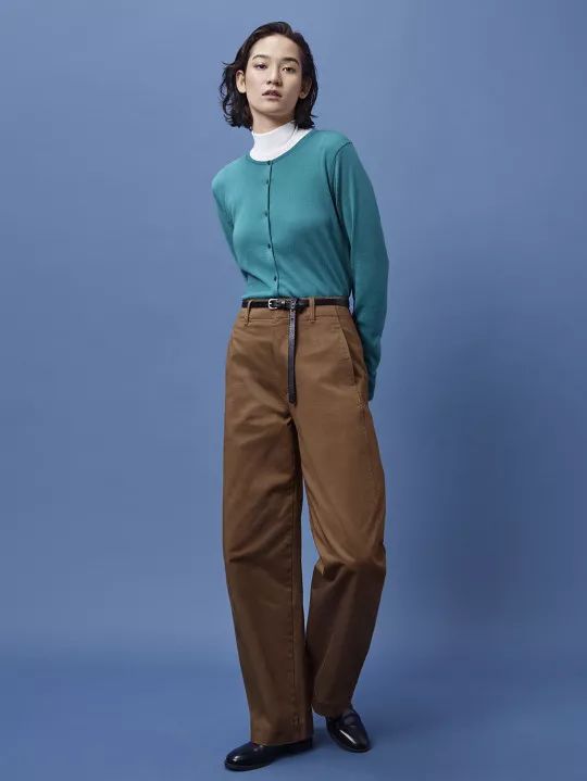 优衣库宽腿廓形牛仔裤搭配,优衣库显腿长的裤子