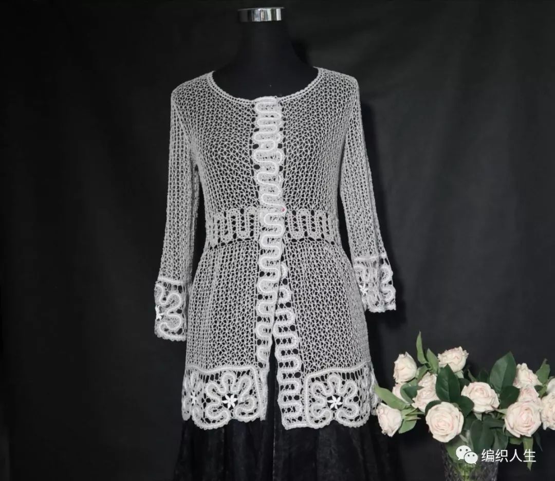 比利时花样套头短袖钩织全部教程,比利时领花钩织教程4