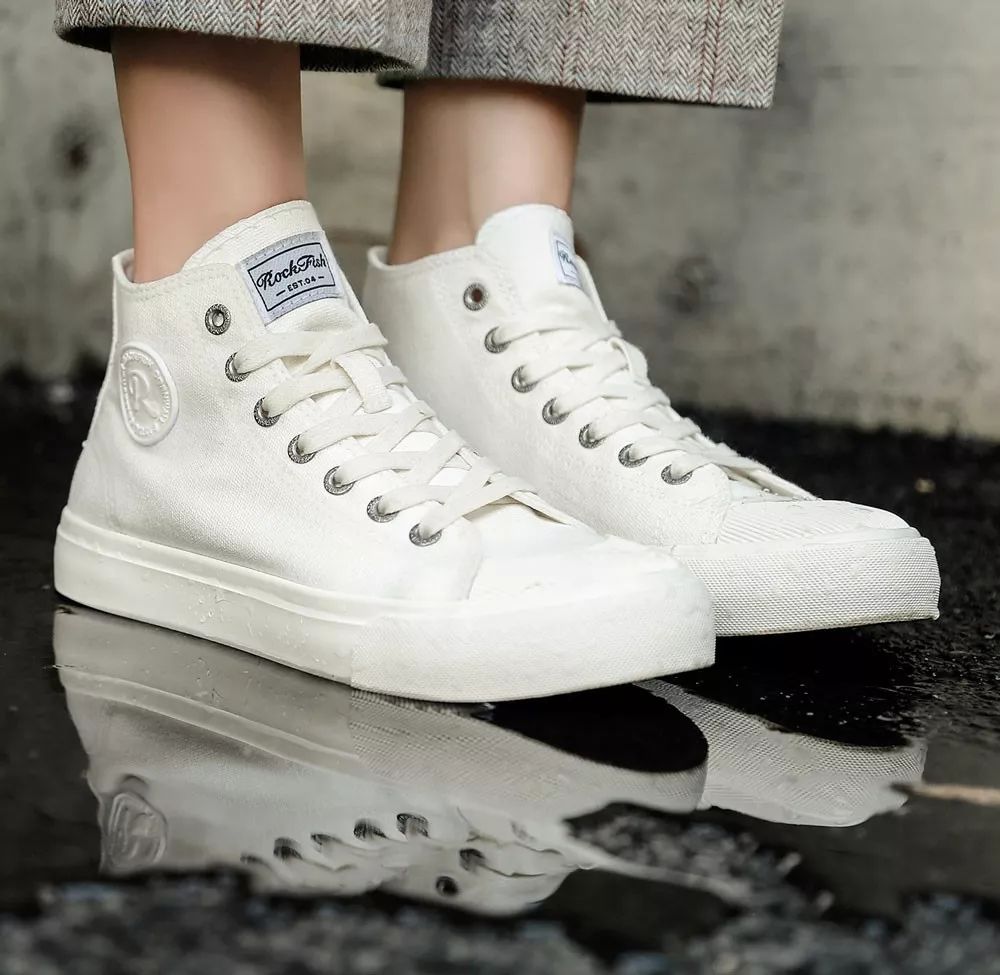 英伦透气帆布鞋,高街超高帮帆布鞋