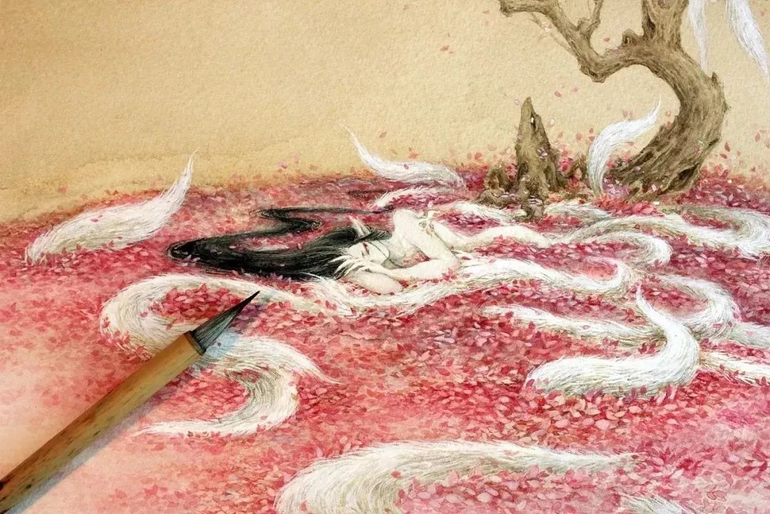 山海经异兽艺术画作,90后画家画山海经