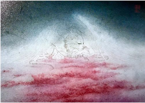 山海经异兽艺术画作,90后画家画山海经