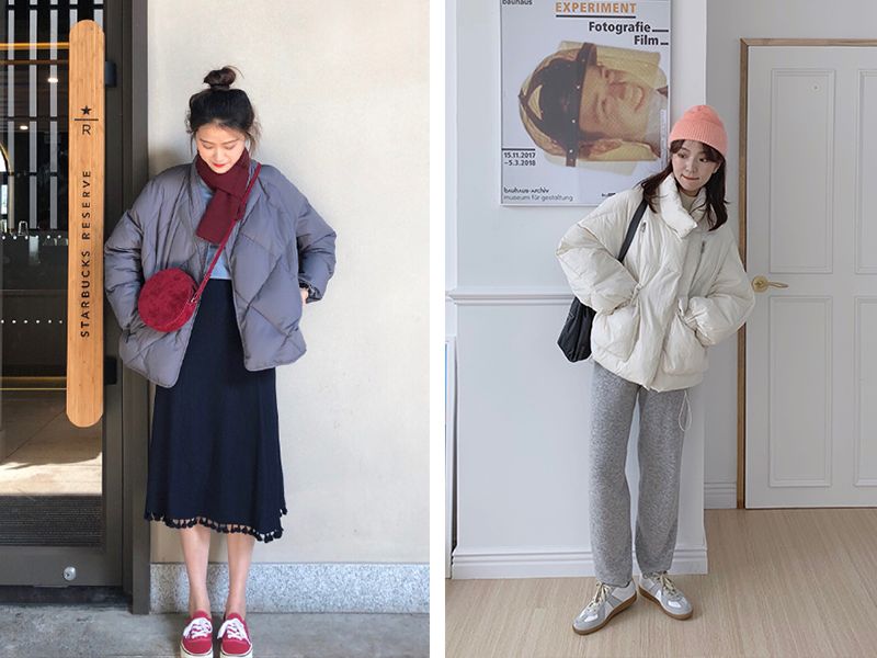 小个子穿搭2020冬面包服,小个子冬天穿搭背影面包服