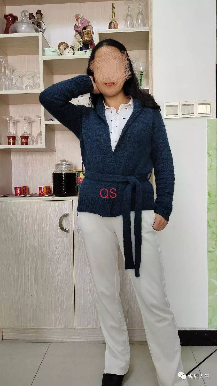 青果领针织开衫女长款,天蓝色毛线开衫女款2022款网红