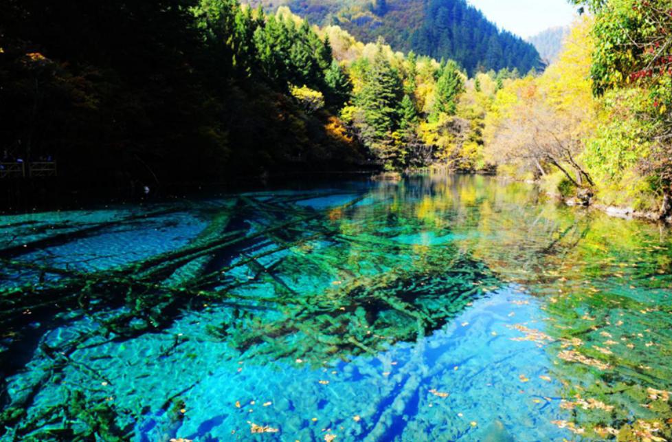 卫星图上的九寨沟,九寨沟全景解说