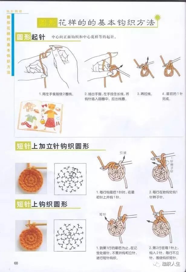小花一线连钩针美衣图解,新手钩针编织基础入门图解