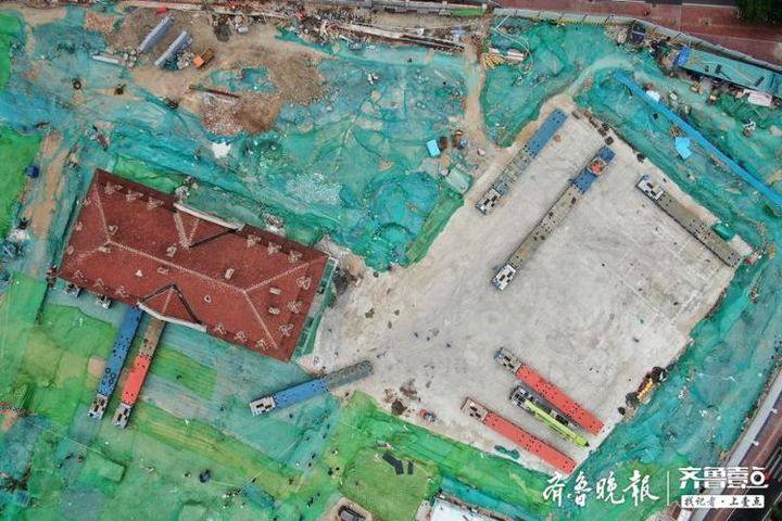 济南百年修女楼平移搬家完整版,济南百年修女楼搬家直播