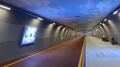 珠海网红隧道夜景,珠海打卡网红地隧道