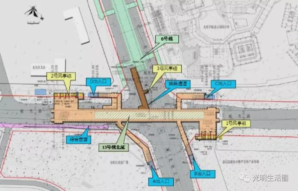 光明城际线最新规划图,光明区轨道13号线规划图