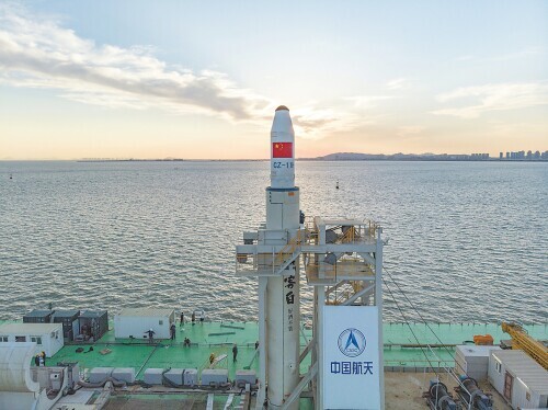 海上火箭发射最新信息,长征十一号发射过程一箭九星