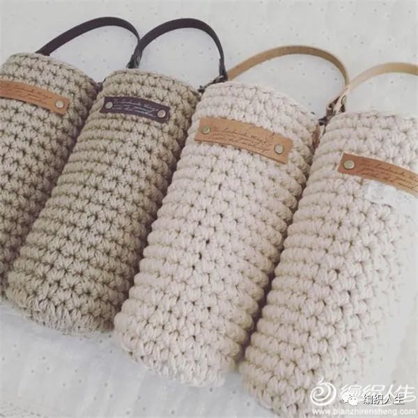 卡通毛线杯套教程,手工编织毛线杯套漂亮简单又实用