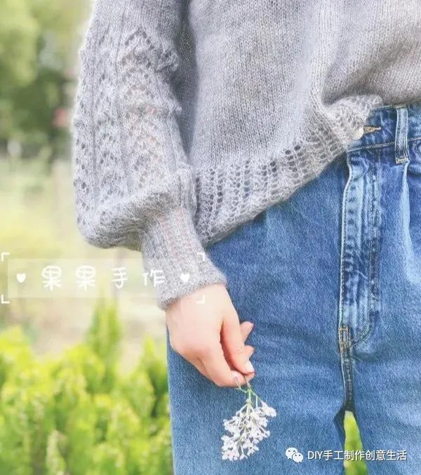宽松塌肩袖毛衣新款手工编织,毛衣手工编织泡泡袖教程