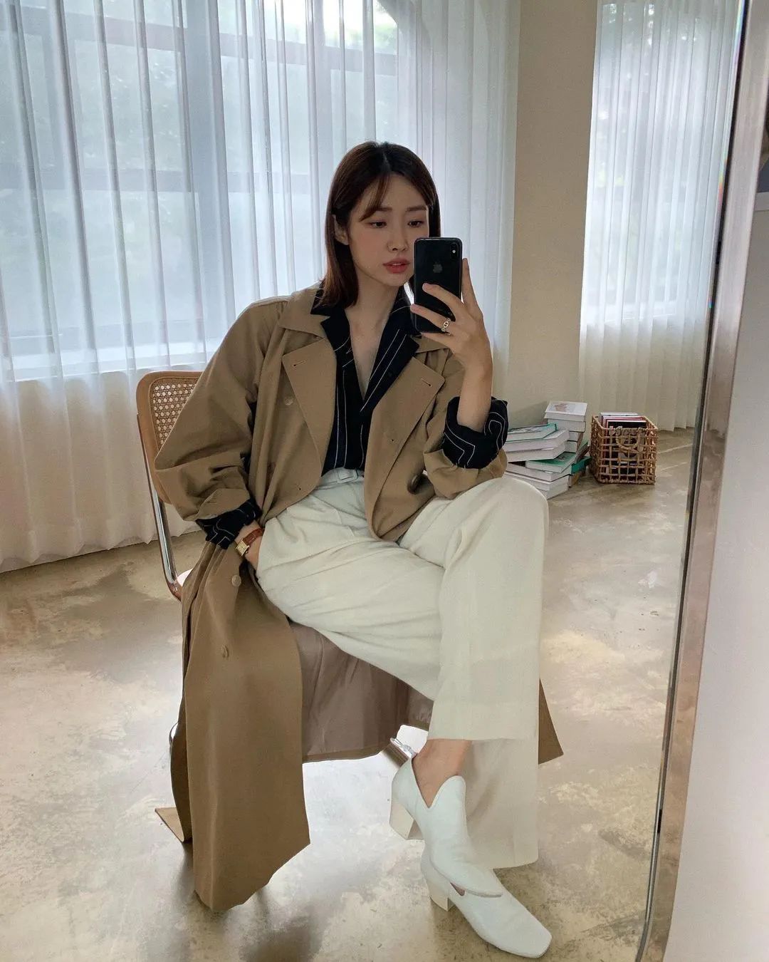 潮韩穿搭女,韩国明星秋装穿搭