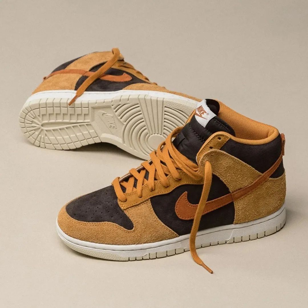 球鞋信息|NikeDunkHigh黄褐即将发售，红蓝鸳鸯AJ1曝光
