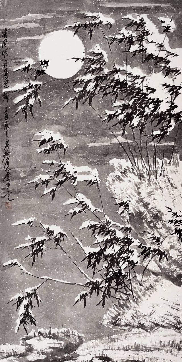 中国风山水画中的雪景,中国画雪景山水画