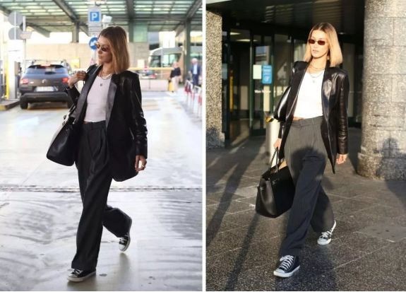 中式盘扣皮衣女刘雯,刘雯皮衣穿搭大合集