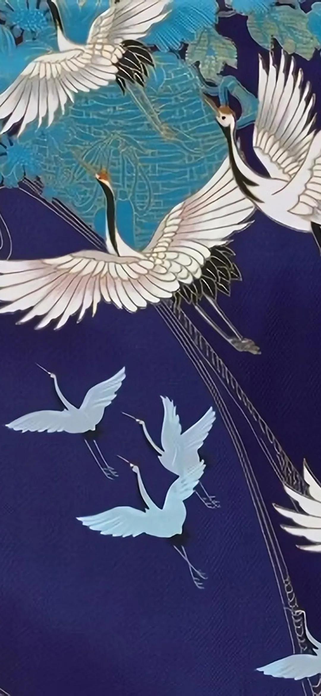 超高清古风仙鹤壁纸,仙鹤图案的中国风壁纸