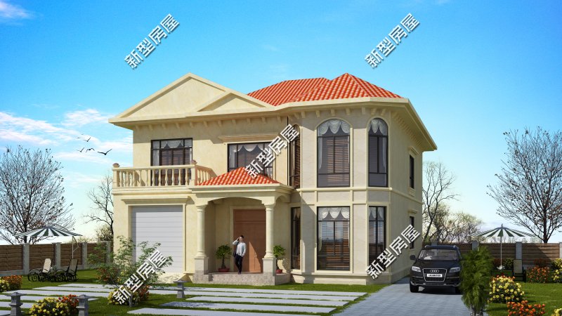 18米宽10米进深双拼两层别墅图纸,农村两层别墅怎么建