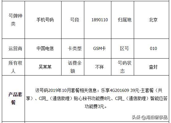 拍卖成功！北京市朝阳区一个189电信手机尾数连号999的使用权