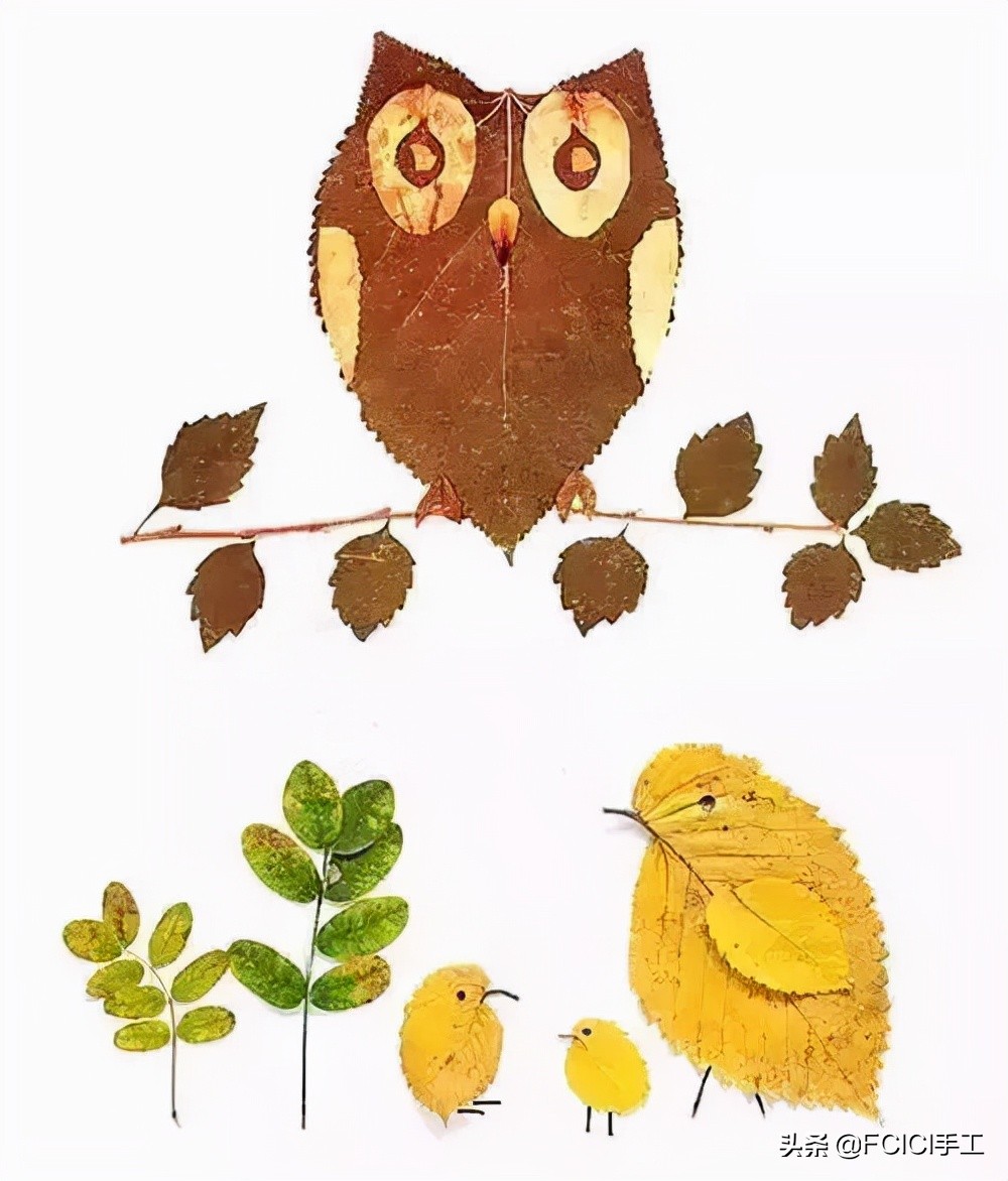 落叶手工作品创意高级感图片,落叶主题创意手工