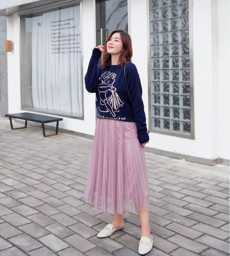 120斤158cm胖mm穿搭裙子,120斤160微胖女生秋装毛衣穿搭