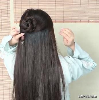 明制汉服无发包编发,适合汉服的半披肩发的编发教程
