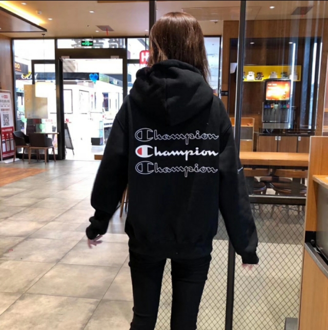 冠军卫衣红色带帽新款加绒,刺绣卫衣男装加绒最新款