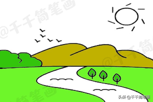 爱画画的人都要收藏一组风景小画,绘画小课堂创意风景画的简单画法