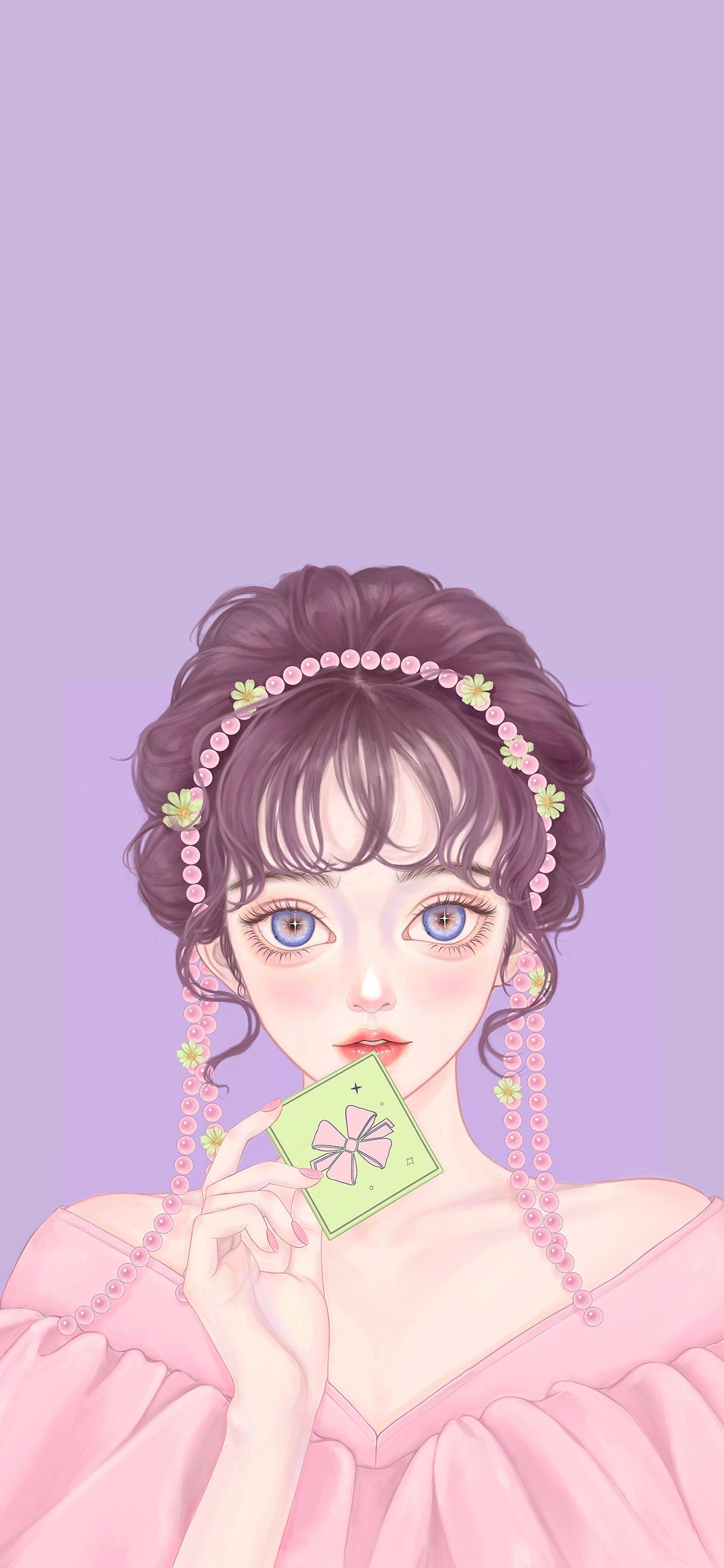 好看的女生壁纸插画图,插画小清新女生壁纸