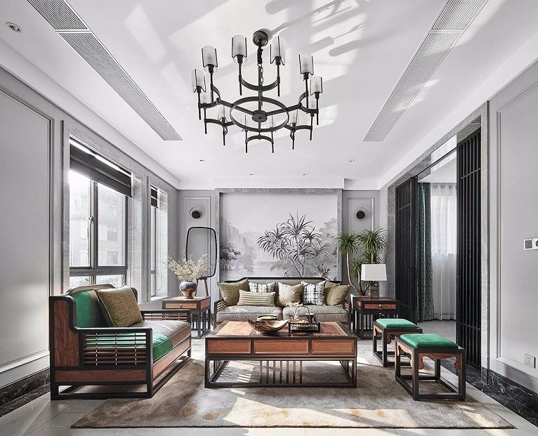 新中式高级灰图片大全,新中式大气与高贵