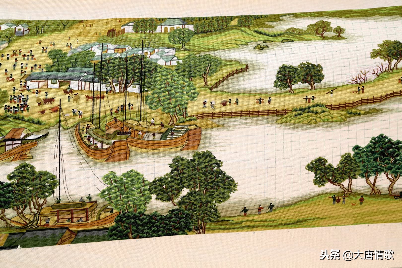 十字绣清明上河图完整照片,清明上河图十字绣真实视频