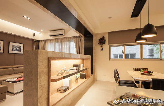 客厅和餐厅隔断柜,餐厅隔断设计带移门