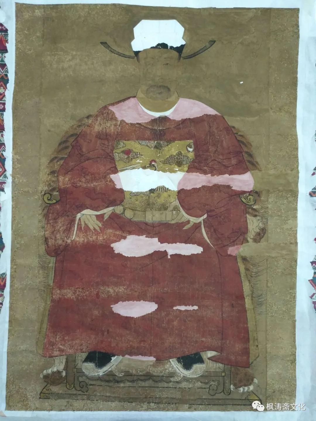 枫涛斋装裱案例：余姚朱氏祖像修复过程实录