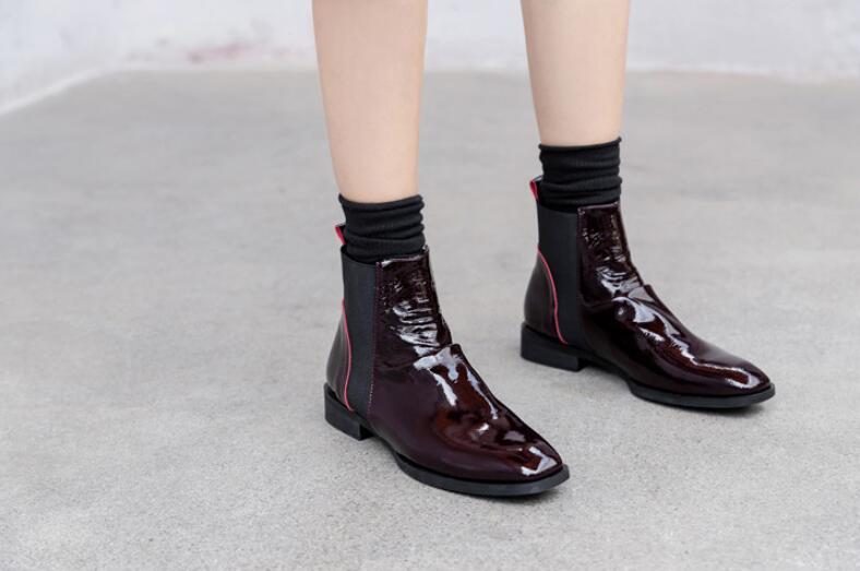 新款秋冬切尔西商务中高帮短靴,马丁靴女切尔西短靴英伦风单靴