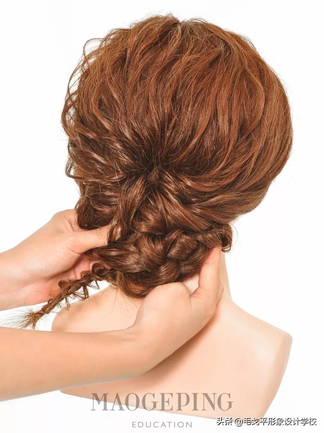 韩式齐肩盘发新娘造型,韩式扎低马尾盘发新娘