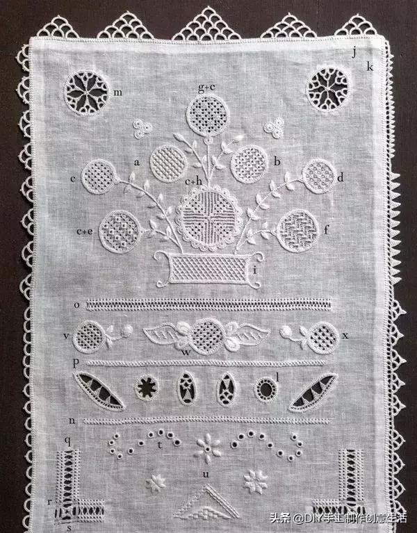 白线的刺绣,白线刺绣针法