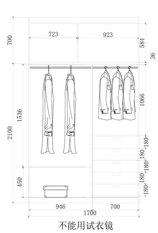 零基础怎样出衣柜结构图,各种尺寸衣柜布局尺寸图