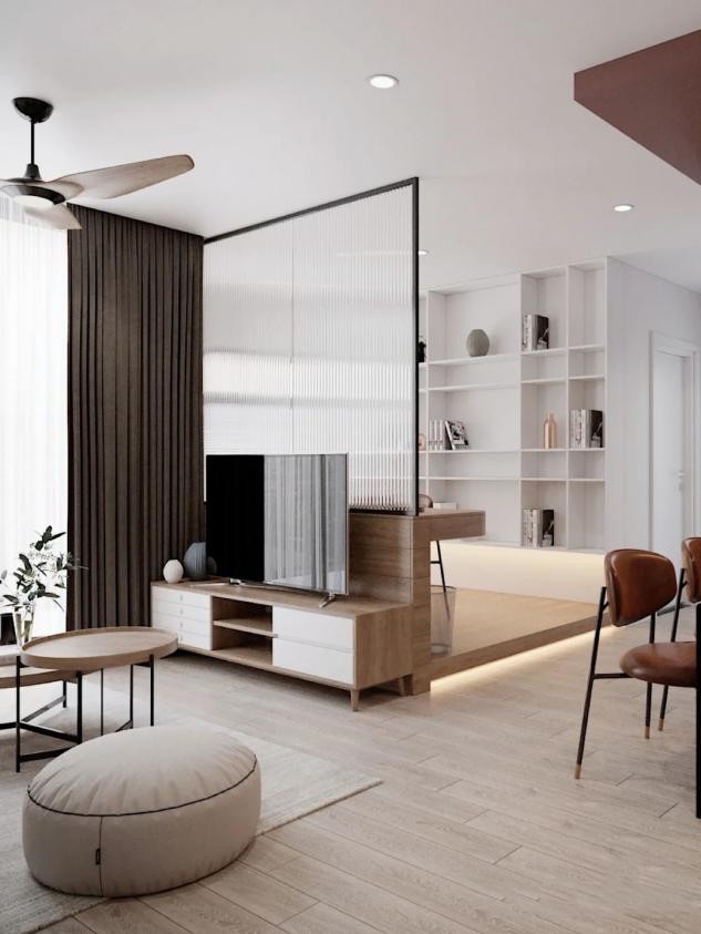 书房客厅一体如何隔断当卧室用,客厅隔断简易书房