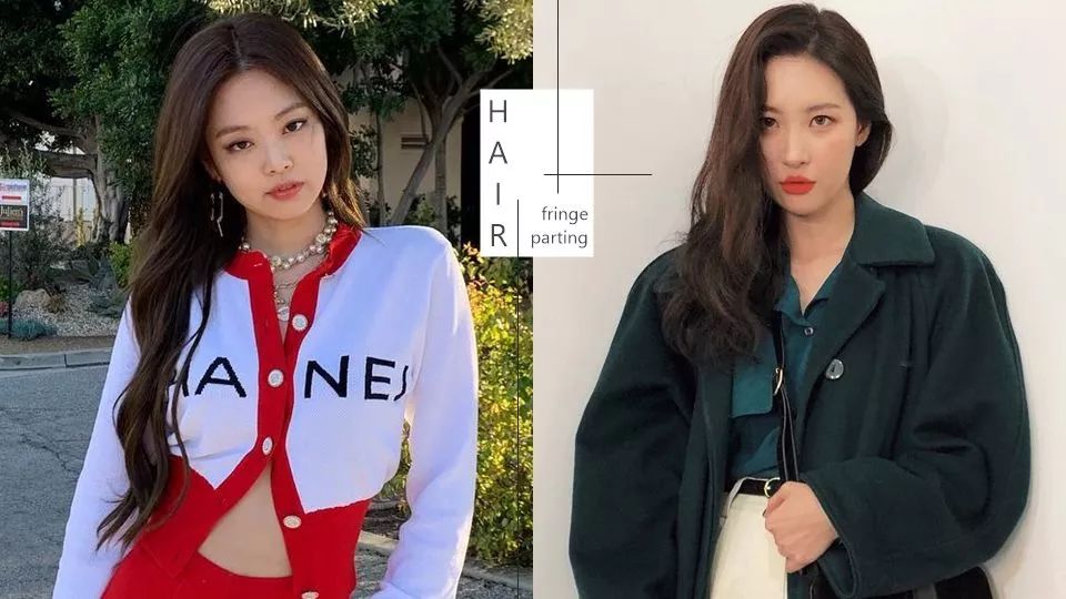 韩星短八字刘海造型,韩星中长发发型